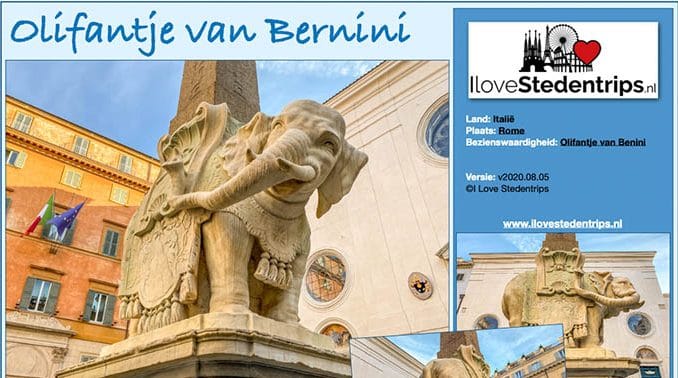 Reisinformatie Rome - Olifantje van Bernini